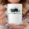 Cute Cat On Book Fun Flower Feline Pet Lover Premium Tri-Blend Graphic Print Coffee Mug Unique Gifts