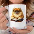 Cute Dog Pomeranian Reading Book Premium Tri-Blend Graphic Print Coffee Mug Unique Gifts