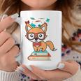 Cute Fox Smart Nerdy 1st Day School Teachers Students Books Graphic Print Coffee Mug Unique Gifts