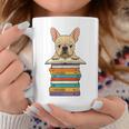 Cute French Bulldog Reading On Pile Of Books Graphic Print Coffee Mug Unique Gifts Cute French Bulldog Reading On Pile Of Books Graphic Print Coffee Mug Unique Gifts