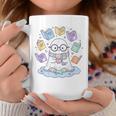 Cute Ghost Reading Books Spooky Magical Tales Witchy Graphic Print Coffee Mug Unique Gifts