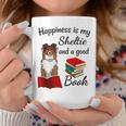 Cute Happiness Is Sheltie And Books Sheltie Mom Graphic Print Coffee Mug Unique Gifts