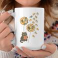 Cute Reading Cat With Kitten Dandelion Flowers Book Lover Graphic Print Coffee Mug Unique Gifts