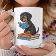 Dachshund Dog With Glasses Reading Book Librarian Graphic Print Coffee Mug Unique Gifts Dachshund Dog With Glasses Reading Book Librarian Graphic Print Coffee Mug Unique Gifts