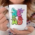 Dinosaur Read Book Lover Dino Reading Kids Premium Tri-Blend Graphic Print Coffee Mug Unique Gifts