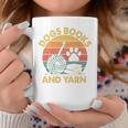 Dogs Books And Yarn Crocheting Retro Graphic Print Coffee Mug Unique Gifts