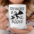 Dragons & Books Reading Graphic Print Coffee Mug Unique Gifts