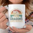 Easily Distracted By Books & Dragons Bookworm Reading Graphic Print Coffee Mug Unique Gifts