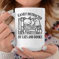 Easily Distracted By Cats And Books Shirt Cat And Book Lover Graphic Print Coffee Mug Unique Gifts
