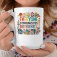 Everyone Communicates Differently Book Kids Teacher Graphic Print Coffee Mug Unique Gifts