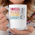 If Found Please Return To Library Retro Book Library Graphic Print Coffee Mug Unique Gifts