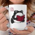 Grumpy Frog Book Lover Librarian Anime Japanese Graphic Print Coffee Mug Unique Gifts