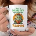 Halloween Teacher Librarian Monster Reading Books Performance Graphic Print Coffee Mug Unique Gifts