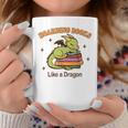 Hoarding Books Like a Dragon Reading Graphic Print Coffee Mug Unique Gifts