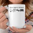 I'm A Simple Woman I Love Coffee Flip Flops Dog Books Graphic Print Coffee Mug Unique Gifts