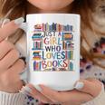 Just A Girl Who Loves Books Bookshelf Female Book Lovers Graphic Print Coffee Mug Unique Gifts