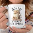 Just A Girl Who Loves Cats And Books Kitties Pet Art Lover Graphic Print Coffee Mug Unique Gifts