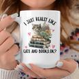 I Just Really Like Cats And Books Cat Watercolor Graphic Print Coffee Mug Unique Gifts