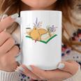 Kawaii Cat Women's Cat Books Flowers Graphic Print Coffee Mug Unique Gifts