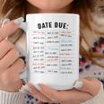 Library Due Date Stamp Card Librarian Book Reading Vintage Graphic Print Coffee Mug Unique Gifts