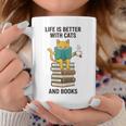 Life Is Better With Cats And Books Cat Graphic Print Coffee Mug Unique Gifts Life Is Better With Cats And Books Cat Graphic Print Coffee Mug Unique Gifts