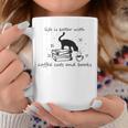 Life With Good Literature Coffee Cats And Books Graphic Print Coffee Mug Unique Gifts Life With Good Literature Coffee Cats And Books Graphic Print Coffee Mug Unique Gifts
