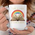 Take A Look It In A Book Retro Rainbow Reading Teacher Graphic Print Coffee Mug Unique Gifts
