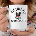 All Need Is Books & Cats Book Reader And Kittens Art Graphic Print Coffee Mug Unique Gifts