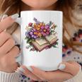 Open Book With Colorful Flowers For Readers Graphic Print Coffee Mug Unique Gifts