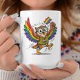 Owl With Pride Flag Book Lover Rainbow Library Graphic Print Coffee Mug Unique Gifts