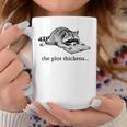 The Plot Thickens Raccoon Reading Book Bookish Graphic Print Coffee Mug Unique Gifts