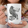 Raven Crow Reading a Magic Book Wizard Animal Bird Reader Graphic Print Coffee Mug Unique Gifts