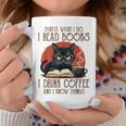 i Read Books And i Know Things Cat Reading Coffee Graphic Print Coffee Mug Unique Gifts