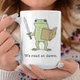 We Read At Dawn Bookish Frog Reading Graphic Print Coffee Mug Unique Gifts