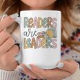 Readers Are Leaders Reading Book Lovers Teacher Women Kids Graphic Print Coffee Mug Unique Gifts