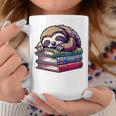 Reading Muffler Sloth On Stack Of Books Premium Tri-Blend Graphic Print Coffee Mug Unique Gifts