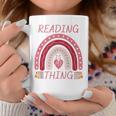 Reading Is My Thing Book Bookworm Teacher Rainbow Girl Graphic Print Coffee Mug Unique Gifts