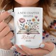 Retired 2026 Teacher Women A New Chapter Begins Floral Book Graphic Print Coffee Mug Unique Gifts