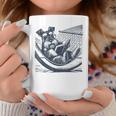 Schnauzer Hammock Reading Book Schnauzer Glasses Graphic Print Coffee Mug Unique Gifts