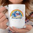 Shark Reading Is Jawsome Book Rainbow Kid Boys Toddler Graphic Print Coffee Mug Unique Gifts