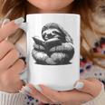 Sleepy Sloth Reading Book Cute Vintage Animal Graphic Graphic Print Coffee Mug Unique Gifts