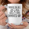 Sorry I'm All Booked Up Book Lover Graphic Print Coffee Mug Unique Gifts