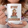 Stay Curious Monkey Reading Kids Book Lover Jungle Animal Graphic Print Coffee Mug Unique Gifts