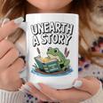 Unearth a Story Frog Reading a Book Summer 2026 Premium Tri-Blend Graphic Print Coffee Mug Unique Gifts