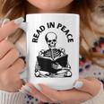 Whimsigoth Skeleton Reading A Book Dark Gothic Aesthetic Graphic Print Coffee Mug Unique Gifts