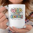 Wild About Reading Animal Bookworm Library Book Lover Reader Graphic Print Coffee Mug Unique Gifts