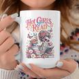 Women's Hot Girls Reader Floral Book Lover Cute Skeleton Reading Graphic Print Coffee Mug Unique Gifts