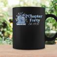 1986 Chapter Forty 40th Birthday Blue Toile Floral Book Graphic Print Coffee Mug Gifts ideas