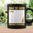 50th Birthday SIGN MY 50TH BIRTHDAY GUESTBOOK 50 Years Graphic Print Coffee Mug Gifts ideas