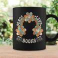 70s Groovy Rainbow Reading Outfit Hippie Peace Love Books Graphic Print Coffee Mug Gifts ideas